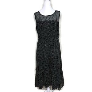 Nicole Miller Tiered Black Speckled Sleeveless Dress Women’s Size 14